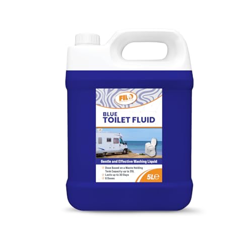 Filo Blue Toilet Fluid 5L – Eco friendly Waste Holding Tank Cleaner for Caravan, Motorhomes, Campervans - Odour Control - Chemical Liquid for Camping/Portable Toilets.