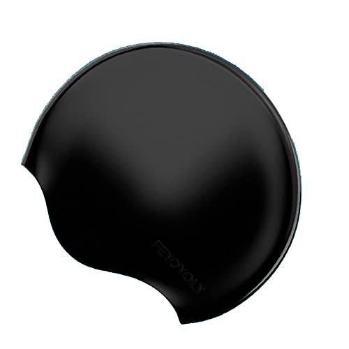 Gorro de baño Gorro de Silicona Impermeable for Mujer, con protección for los oídos, for el Pelo Largo, Color Blanco, for baño, Ducha, Piscina, hiyab(Black)