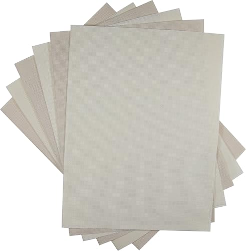 Image of KCS 4 /6 pc of 12 inch x 18 inch 30cmx45cm 16CT Counted Cotton Aida Cloth Cross Stitch Fabric (Cream+Oatmeal, 6 pc)