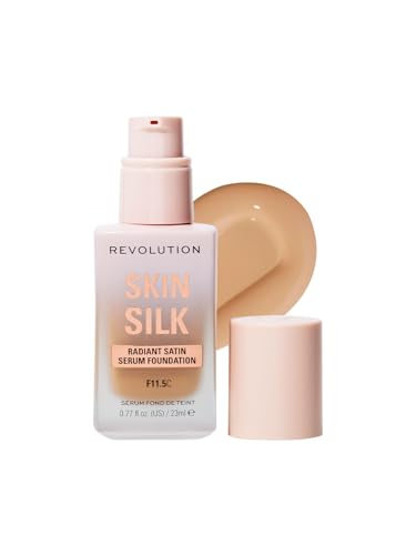 Image of Revolution Beauty, Skin Silk Serum Foundation, Light to Medium Coverage, Lightweight & Radiant Finish, Contains Hyaluronic Acid, (F11.5 C, 23ml)