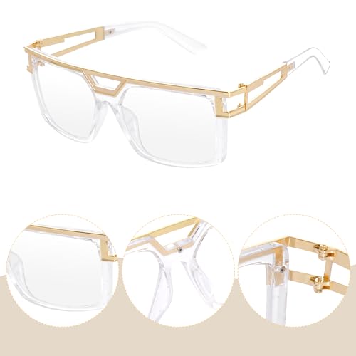 SUMERSHA Vintage 80 90s Sunglasses Vintage Rapper Hip Hop Glasses for Men Women Retro Hippie Costume Accessory4
