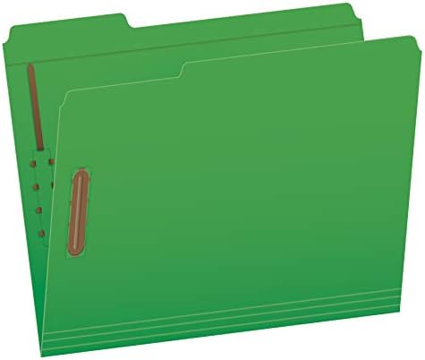 Pendaflex Fastener Folders, 2 Fasteners, Letter Size, Green, 1/3 Cut Tabs in Left, Right, Center Positions, 50 per Box (22140GW)