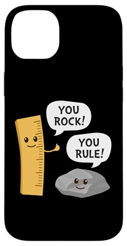 You Rock You Rule 面白い かわいい カワイイ ロックと定規 しゃれ スマホケース iPhone 14 Plus 用