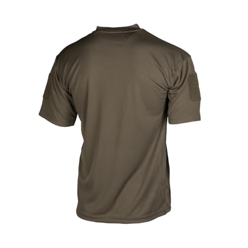 Mil-Tec Tactical Quick Dry T‑Shirt Herren • Taktisches Kurzarm-Shirt • Atmungsaktives & schnelltrocknendes Basic T-Shirt • Ideal als Sportshirt, Wandershirt, Arbeitsshirt • Oliv, L