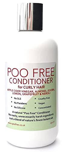 99% Naturel - APRÈS-SHAMPOING CLARIFIANT pour CHEVEUX BOUCLÉS - VINAIGRE DE CIDRE DE POMME, AMANDE, JOJOBA aux AGRUMES - 250ml de POO FREE. Sans Parabènes, Sans Silicone Cover