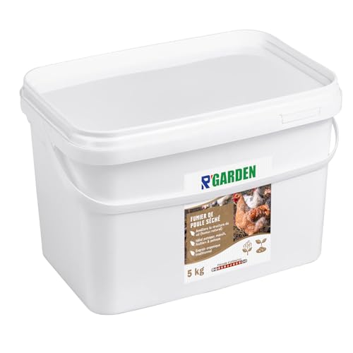 R’GARDEN – Fumier de Poule Séché – Amendement Organique du Sol 4-3-3 – Riche en Humus – Idéal Potager, Verger, Massifs & Pelouse – Utilisable en Agriculture Biologique (5 KG)