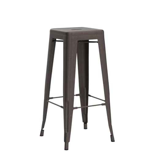 Image of FDW Metal Bar Stools Set of 4 Counter Height Bar Stools 24 Inches Industrial Bar Chairs Patio Stool Stackable Backless Stool Indoor Outdoor Metal Kitchen Stools Bar Chairs (Bronze, 30 inch)