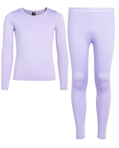 Rene Rofe Girls' Thermal Set - 2 Piece Fleece Lined Breathable Top and Long Johns - Thermal Underwear for Girls (2T-16)