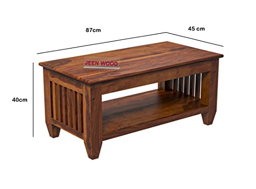 Image of Sheesham Wooden Center Table, Coffee Table, for Living Room Furniture - Honey Finish