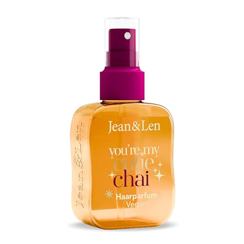 Jean & Len Haarparfum You’re My Cutie Chai, pflegende Formulierung mit Aminosäuren & Panthenol, winterlicher Duft nach Chai-Gewürzen, Vanille & Orange, mit Gold-Glitzerpartikeln, vegan, 105 ml