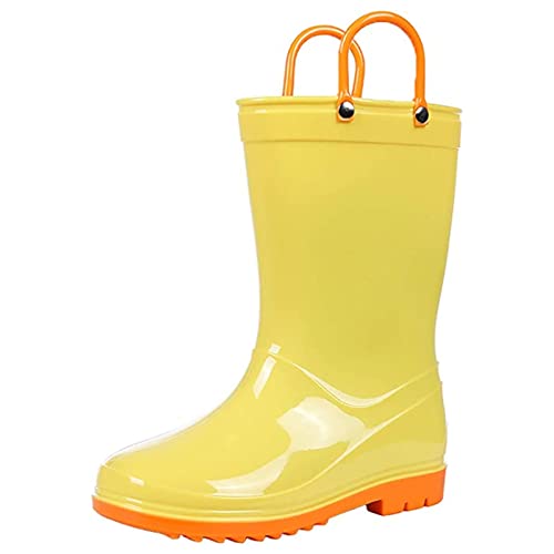 Colorxy Kids Rain Boots for Boys Girls Waterproof Toddler Rain Boots with Easy-On Handles