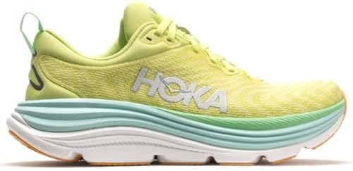 HOKA ONE ONE Womens Gaviota 5 Textile Synthetic Citrus Glow Sunlit Ocean Trainers 7 US | Image 1
