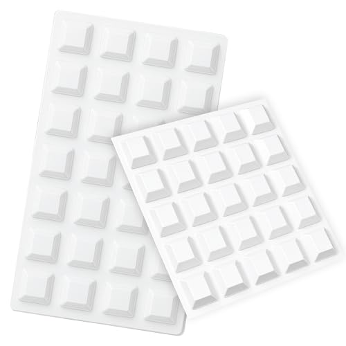 White Rubber Feet (53 Pack) Self Stick Bumper Pads - Made in USA - Adhesive Tall Square Bumpers for Electronics, Speakers, Laptop, Appliances, Furniture, Computers