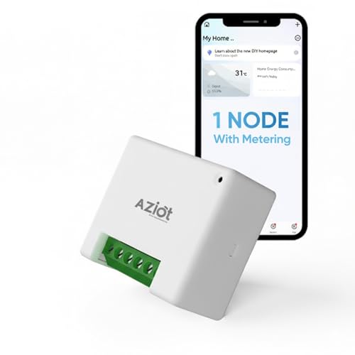 Image of Aziot Smart Switch 1 Node 16A With Energy Monitoring WiFi And Bluetooth Smart Relay Switch Polycarbonate 1 Pack