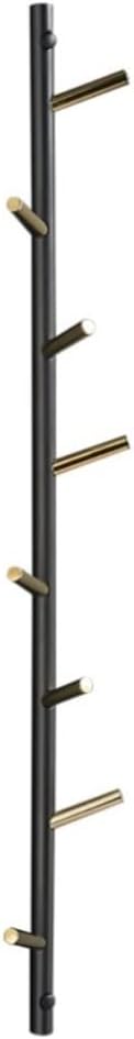 Floor-Standing Solid Wood Rotating Coat Rack，Brass Metal Wall Coat Rack – Stylish Wall Hooks for Coats, Towels & Clothes, Space-Saving Vertical Design for Bathroom, Corridor & Living Room, D