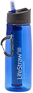 LifeStraw Go Water Filter Bottle with 2-Stage Integrated Filter Straw for Hiking, Backpacking, and Travel, Blue