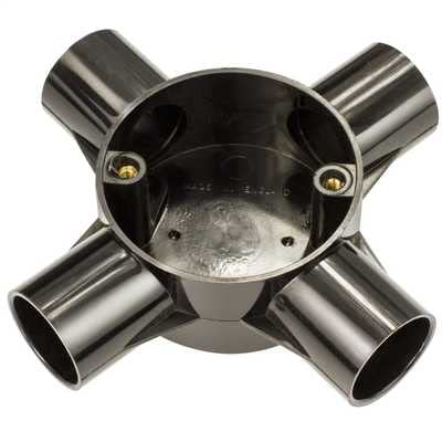Reliable Electrical 4 Way PVC Electrical Conduit Pipe & Fittings, Pack of 10 (20mm), Black, PVC, Surface-Mount, Indoor/Outdoor