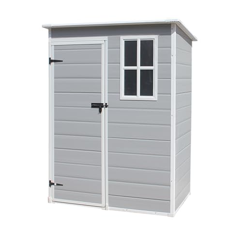 Panana Plastic Garden Storage Shed Outdoor Storage Includes Plastic Floor, Strong Structure House Tool Shed (L x W x H) 79 x 152x 192 cm