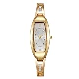 RORIOS Reloj de Cuarzo Elegante Mujer Relojes Pulsera Estiloso con Diseño Watch Vestir – Ideal para Fiestas Uso Diario & como Regalo Blanco