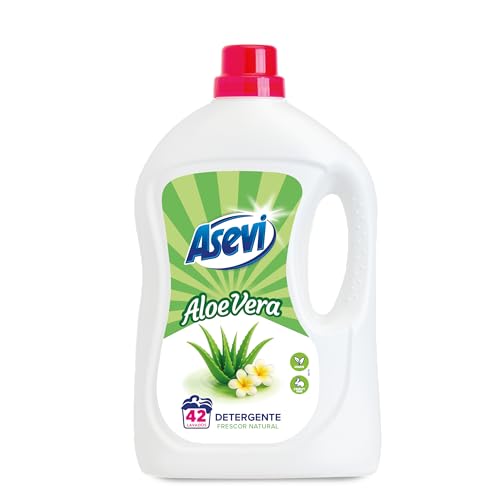 Asevi Detergente Líquido para Lavadora Aloe Vera - Detergente para Ropa Blanca y de Color con Fórmula Concentrada - Frescura Natural para una Ropa Limpia y Perfumada - 42 Lavados