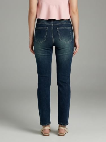 Image of Urbano Fashion Women's High Rise Straight Fit Washed Jeans Non-Stretchable