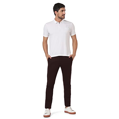 Image of Blackberrys Men's Blue Slim Fit Solid Regular Trousers