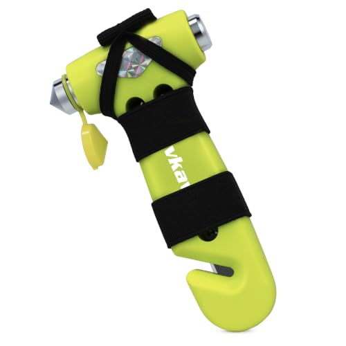 Image of Window Breaker, 3-in-1 Emergency Escape Tool with Car Safety Hammer and Seat Belt Cutter, Safety Emergency Car Tool for Car, Office, Home, Green