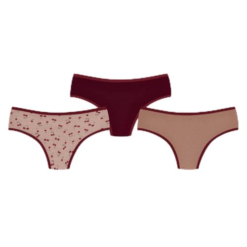 Calcinha Kit 3,Lupo,meninas,Rosa + Vinho + Rosa,14