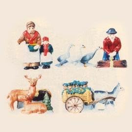 Department 56  Farm People and Animals - Juego de figuras de porcelana (5 piezas)