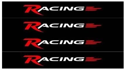 Racing Decal Stickers for Bikes and Cars, 18x12 cm, Pack of 4 Stickers II Racing Stickers,White Colour Racing Stickers.