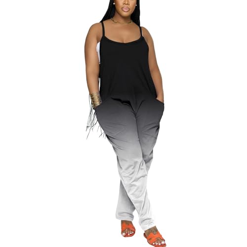 Nimsruc Women Jumpsuits Casual Summer Rompers Sling Sleeveless Loose Baggy Overalls Jumpers With Pockets 2026 HSJB XXL