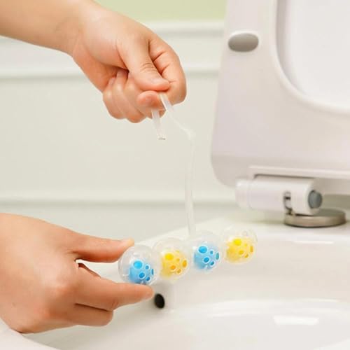 Image of Automatic Toilet Cleaner Tablets - Long Lasting Effervescent WC Bowl Cleaner for Commode Tank | Removes Limescale Stains, Deodorizer & Freshener