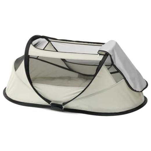 Deryan Baby Reisebett ab Geburt bis 2,5 Jahre - Pop Up Babybett Babyzelt in 2 Sekunden aufgestellt - inkl. Moskitonetz & Reisetasche - 76x46x117cm (Ivory)