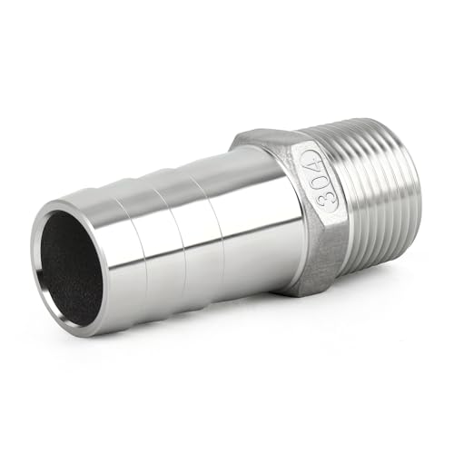 TAISHER 2PCS 304 Stainless Steel Hose Barb Fittings, Home Brew Fittings 1-1/2" Barb x 1-1/2" MNPT with 2PCS Hose Clamp by TAISHER - Used condition - Image 6