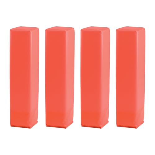Champion Sports Football Field Pylon Set of 4 Hi Vis Orange 4'x18' Markers-Durable Vinyl/Nylon...