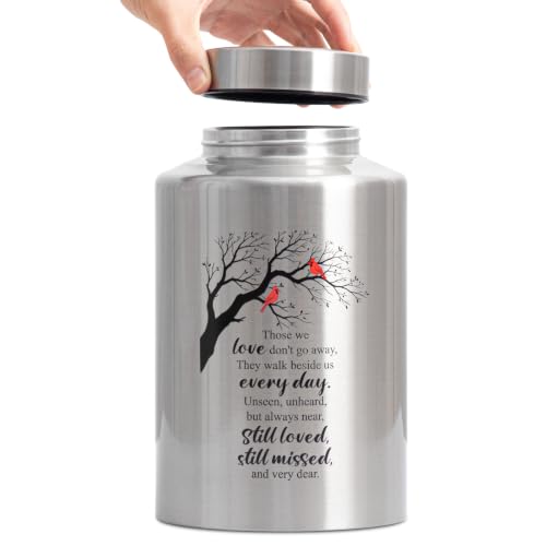 Image of Cremation Urns for Human Ashes Adult - Woman /Men /Dad /Mom | Silver Decorative Burial Urns for Male and Female, Funeral Memorial Urn (220 LB)