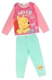 Disney Winnie The Pooh, Girls 2 Piece Pyjamas Set Hello There! Little Friend, Pink/Blue, Age 2-3 Years