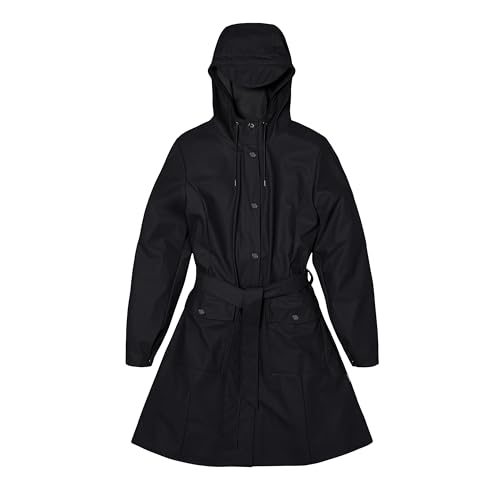 RAINS Damen Curve W Jacke Regenjacke, 01 Black, M