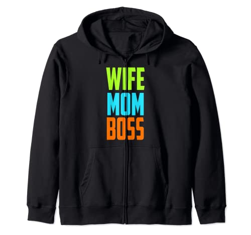 Wife mom boss mothers day funny gift idea regalo per uomo e donna felpa con cappuccio