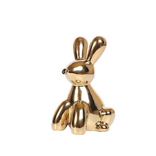 Gold Home Décor, Balloon Dog Decoration, Ceramic Animal Statue Handmade Sculpture Decoration (Rabbit) #TOP22