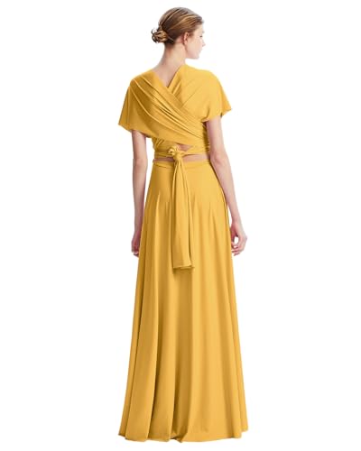 Image of Multi-Way Wrap Infinity Maxi Dress for Bridesmaids & Wedding Guest | 31 Colors for All Wedding Themes, One Size & Plus, 1 Dress for Any Events, Evening, Prom, Gala, Non-See-Through, Wrinkle-Free