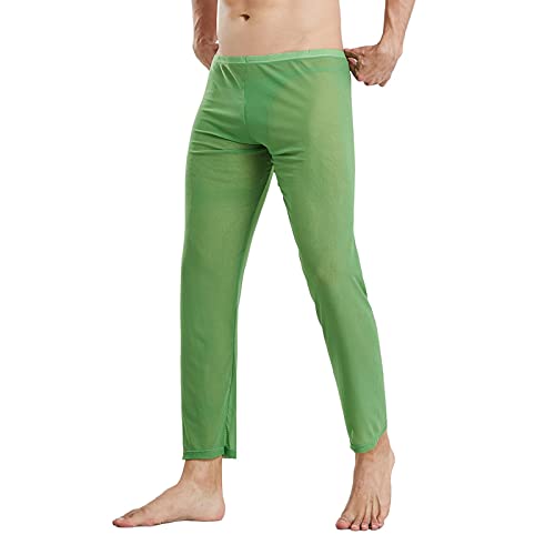 Faslolsdp Herren Transparent Netz Yogahose Grün