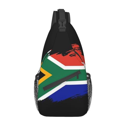 Cute South Africa Flag Sling Bag Crossbody Backpack South African Travel Hiking Daypack Shoulder Chest Bag for Women Men