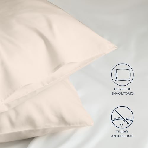 Miniatura 4 de Dreamzie Fundas De Almohada Juego De 2 - Para Las Almohadas 50 X 70 Cm, Beige, Microfibra 100 Poliéster - Fundas De Cojines De Calidad Con Una Suavidad Incomparable