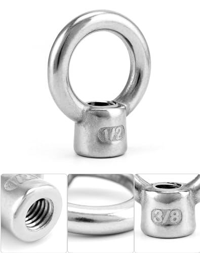 QWORK Lifting Eye Nut, 4 Pack, 1/2" UNC Marine Grade Stainless Steel 316 by QWORK - Image 10