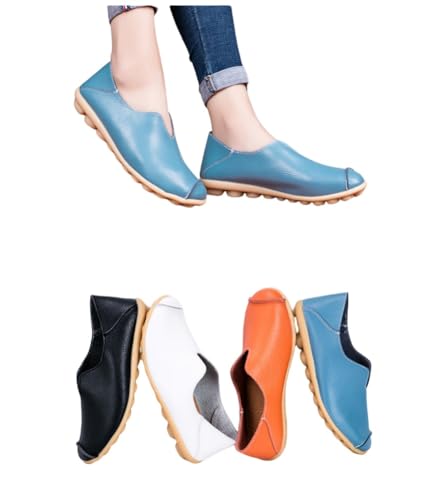 Women's Leather Flats ShoesLoafer Casual ComfortableWalking Breathable Walking Office Flat Shoes3