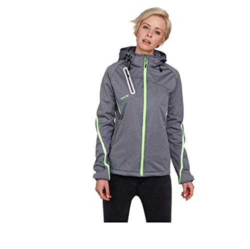 Erima Damen Softshelljacke Function (9060712), grau melange/green gecko, 42