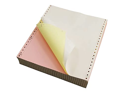 Staples Multi-Part Colored Computer Paper, 9 1/2" X 11", 3-Part, Carbonless, 1100 Sheets #TOP1