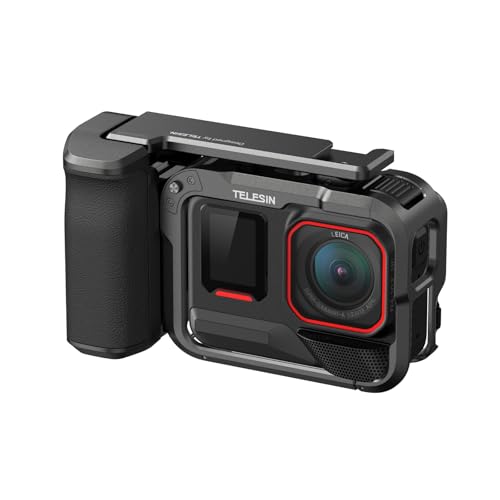TELESIN Street Grip Kit for Insta360 Ace Pro/Ace Pro 2 | with Metal Rabbit Cage | Camera Grip Holder with Seesaw Design | Aluminum Alloy Metal Shell | Backup TF Card Slot | Quick Battery Access