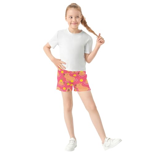 Girls Athletic Shorts Summer Elastic Casual Shorts with Pockets Kids Bottom Sports for Girls 7-15Y4